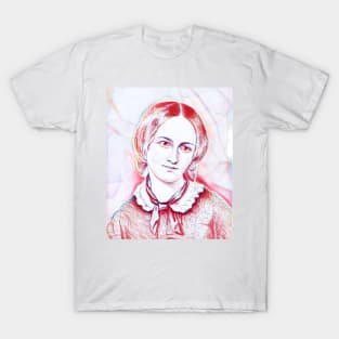 Emily Bronte Portrait | Emily Bronte Artwork Line Art T-Shirt